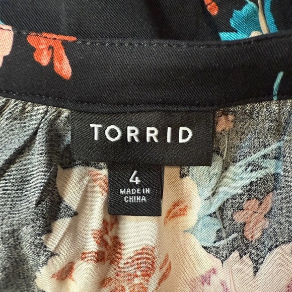 Torrid Black Floral Mini Stretch Challis Aline Dress - New - Size 26 (4) - Picture 5 of 5